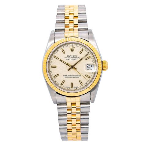 rolex lady just|Rolex 31mm Datejust two tone.